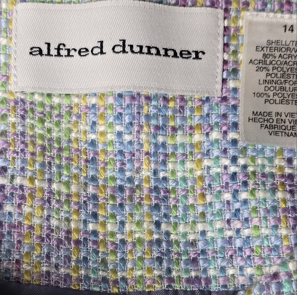Alfred Dunner Multicolor Tweed Blazer size 14 - Picture 7 of 8